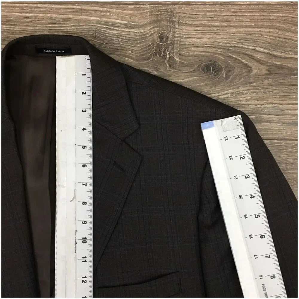 PRONTO UOMO Mens Blazer Sport Coat Casual Jacket Size 48R Two‎ Button Wool Suit